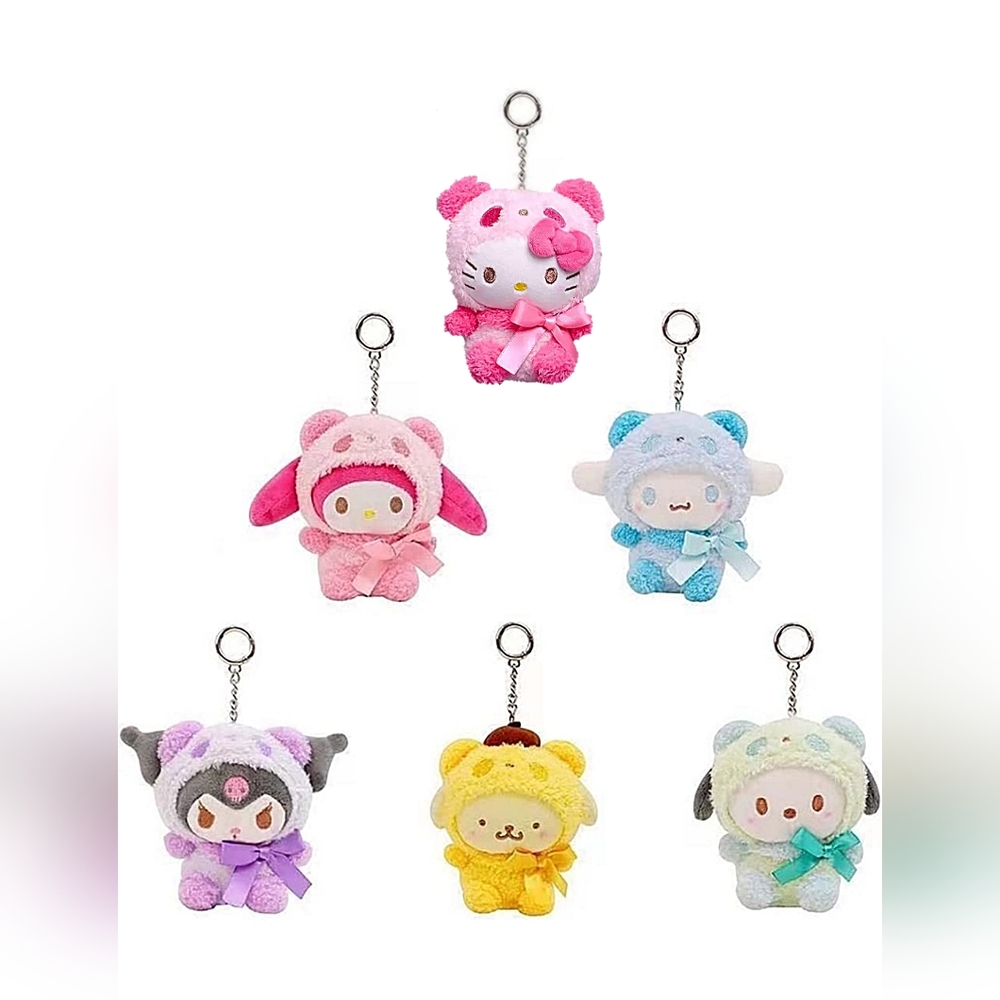 Sanrio Plushies with keychain. 4inch